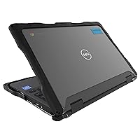 Gumdrop DropTech Laptop Case Fits Dell Chromebook 3110 | 3100 (2-in-1) Designed for K-12 Students Teachers and Classrooms – Drop Tested Rugged Shockproof Bumpers for Reliable Device Protection – Black
