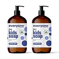 3-in-1 Kids Soap, Body Wash, Bubble Bath, Shampoo, 32 Ounce (Pack of 2), Lavender Lullaby, Coconut Cleanser with Organic Plant Extracts and Pure Essential Oils (Packaging May Vary)