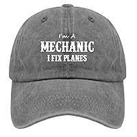 I'm A Mechanic I Fix Planes Trucker Hats for Mens Baseball Caps Funny Washed Workout Hat Fitted