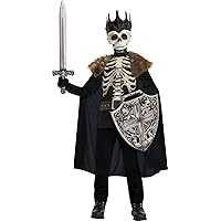 Party City Dark King Halloween Costume for Boys, Medium (8-10), Includes Printed Shirt, Mask with Crown and Cape