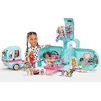 L.O.L. Surprise! OMG Glam N’ Go Camper Playset with 50+ Surprises and 360° Play, Fully Furnished with Pool, Water Slide, Bunk Beds, Vanity, BBQ Grill, DJ Booth, and More - Great Gift for Kids Ages 4+