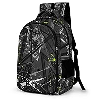 Abstract Shabby Texture Geometric Element Travel Laptop Backpack Lightweight 16.5 Inch Computer Bag Shoulder Bag for Men Women