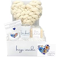 Sympathy Gift Baskets, Condolences Basket, Sorry for Your Loss of Loved One, Grief Gifts, Bereavement Care Package, Grieving Box, Unique Thinking of You Ideas for Women, Men, Friend - Pillow & Candle