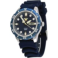 SEIKO 5 Sports #SRP677J2 Men's Japan Resin Band Blue Dial 100M Automatic Watch