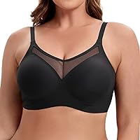 HBselect Seamless Bra Women's Without Underwire Lace Bra V-Neck Bralette Soft Push-Up Bra Padded Classic Bustier T-Shirts Bra Seamless Bra with Additional Bra Extension