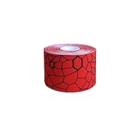 THERABAND Kinesiology Tape, Waterproof Physio Tape for Pain Relief, Muscle & Joint Support, Standard Roll with XactStretch Application Indicators, 2 Inch x 16.4 Foot Roll, Hot Red/Black