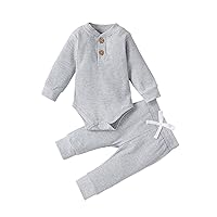 Girls Outfit Girl Baby Outfit Newborn Baby Girl Boy Fall Clothes Outfits Long Sleeve Knitted Cotton Romper Pants
