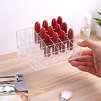 24 Grid Makeup Organizer Clear Acrylic Storage Case Lipstick Display Stand Holder Cosmetic Storage Containers Bathroom Box (Color : Clear)
