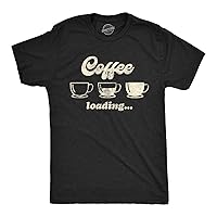 Mens Coffee Loading Tshirt Funny Mugs Caffiene Computer Novelty Tee