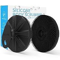 Silicone Body Scrubber, Upgrade 3rd Generation Shower Bath Brush, Lather Nicely, Soft Massage Body, More Hygienic Than Traditional Loofah, Gentle Exfoliating for Sensitive Skin, 1 Pack, Black