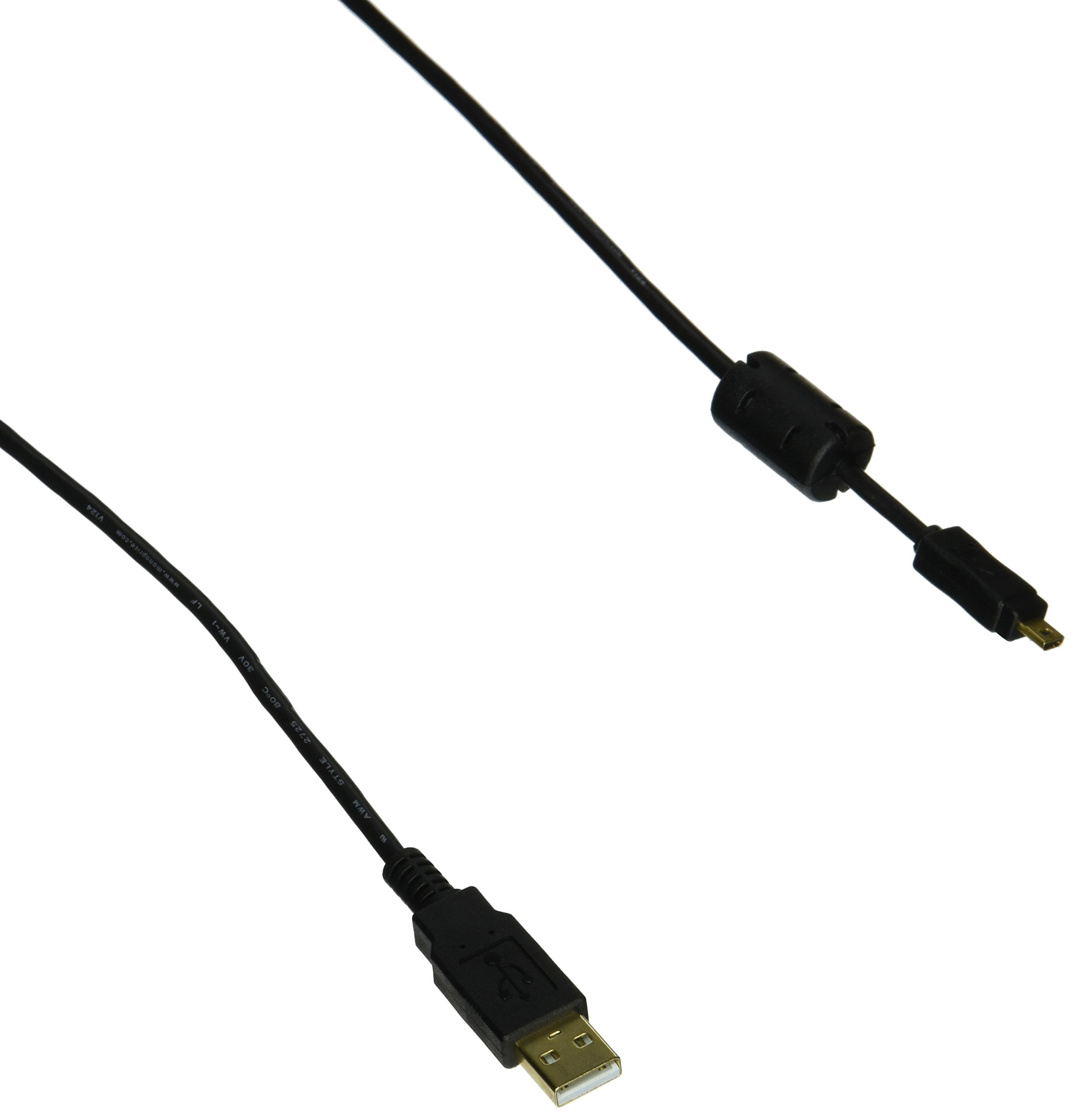 Monoprice 6-Feet A to Mini-B 8pin USB Cable with ferrites for Pentax Panasonic Nikon Digital Camera (102735)