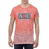 Red M Andrew Charles Mens T-Shirt Short Sleeves Round Neck Red LEVI