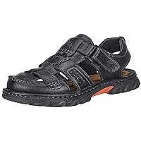 CAMEL CROWN Men's Leather Sandals Closed Toe Fishermen Sandal Comfortable for Hiking Beach Walking Summer Shoes Size7-12