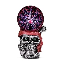 Plasma Ball Lamp Touch Sensitive,Party Magical Electrostatic Red Color Crystal Ball for Christmas (Skull)