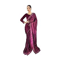 STELLACOUTURE Indian Silk ready to wear diamond work saree for Women with velvet blouse ST-048