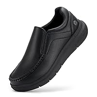 FitVille Wide Slip on Shoes for Men Black Dress Shoes Leather Loafers Business Casual Shoes, Comfortable Simple Shoes - EasyWalk V1