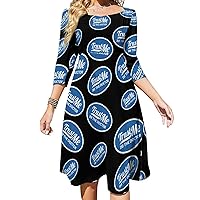Trust Me Im The Doctor Midi Dresses for Women Tie Flared A-Line Swing 3/4 Sleeves Cute Sundress
