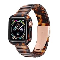 Compatible Apple Watch Band with Bumper 38mm/40mm/41mm/42mm/44mm/45mm/49mm Light Resin Wristband Strap Blacelet for iWatch Series 9 8 7 SE 6 5 4 3 2 1