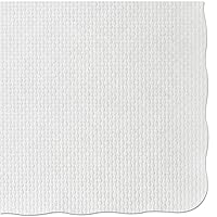 Hoffmaster Knurl Embossed Scalloped Edge Placemats, 9.5 X 13.5, White, 1,000/carton