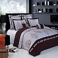 Royal Hotel Bedding 8PC King/Cal-King Gizelle Comforter Set Including Down-Alterntive Comforter