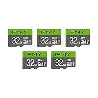 32GB Elite Class 10 U1 microSDHC Flash Memory Card - 100MB/s, Class 10, U1, Full HD, UHS-I, Micro SD , 5 Count (Pack of 1)