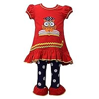 Bonnie Jean girls Two Piece Back to School Appliqued Dress and Legging SetClothing Set