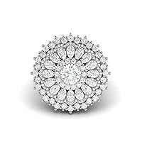 GEMHUB 6.21 Ct Round Shape Lab Created G VS1 Diamond Cluster Style Lovers Anniversary Ring 14k White Gold Size 4 5 59