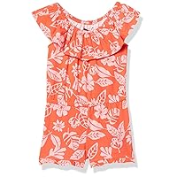 Nautica girls Patterned Knit Jersey Romper, Sleeveless Relaxed Fit & Cinched WaistRompers