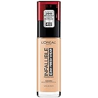 L'Oreal Paris Makeup Infallible Up to 24 Hour Fresh Wear Lightweight Foundation, Warm Ivory, 1 Fl Oz.