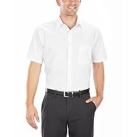 Van Heusen Mens Short Sleeve Dress Shirt Regular Fit Poplin Solid