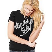 Birthday Shirts for Women - Real Crystal Rhinestone Birthday Girl Tops - Womens Birthday Gifts