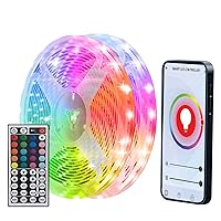 LED Lights for Bedroom, APP & 44 Keys IR Remote Control, Music Sync for Bedrooms, Home Decoration, 5 x 2 M Light Compatible with Alexa,LP-06A