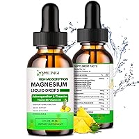Liquid Magnesium Complex Supplement, Organic Magnesium Blend Drops Glycinate, Taurate, Oxide, Malate, Citrate w/Zinc, D3, Ashwagandha for Sleep, Stress, Muscle,Heart Brain Nerve Health