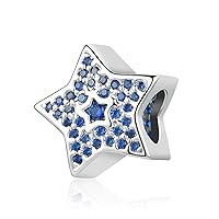 Inspirational Stars Charm Openwork Clear CZ Bead Mothers Day Gift fit Pandora Bracelet