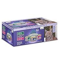 Wilderness High Protein, Natural Adult Pate Wet Cat Food Variety Pack, Chicken, Salmon, Duck 3-oz Cans (12 Count- 4 of Each Flavor)