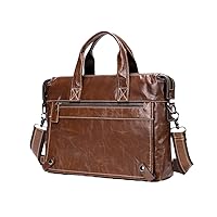 Men's Leather Briefcases Bags Genuine Leather Laptop Shoulder Messenger Document Bags
