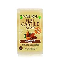 Dr. Natural Pure Castile Soap, Almond, 2 Pcs - Plant-Based - Made with Shea Butter - Rich in Coconut and Olive Oils - Paraben-Free, Sulfate-Free, Cruelty-Free - Moisturizing Soap
