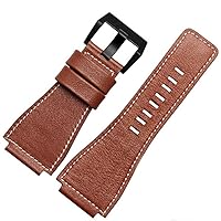 35mmx24mm Convex Mouth Leather Watch Bands Buckle Strap Fit for Bell Ross BR01 / BR03