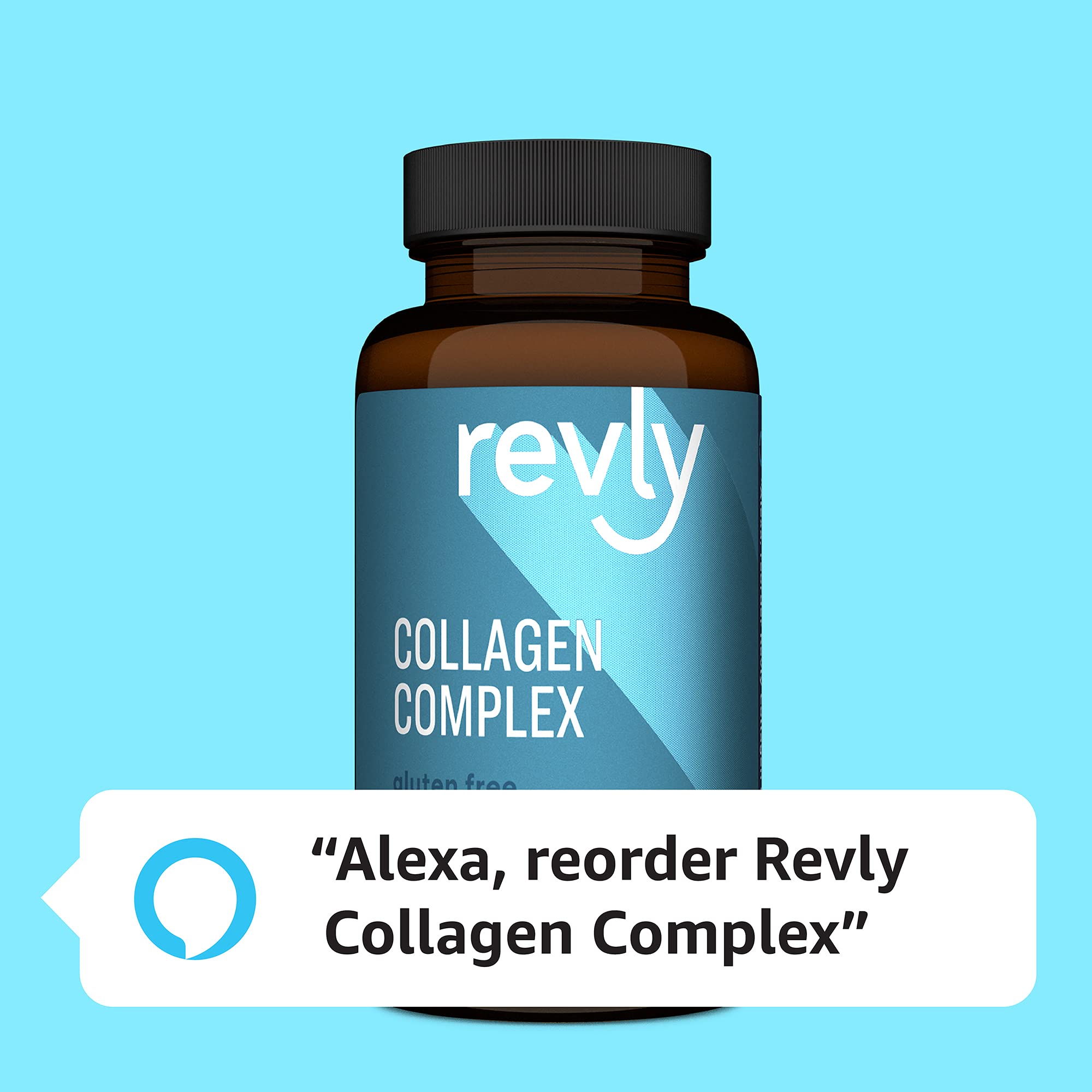 Amazon Brand - Revly Collagen Complex with Hyaluronic Acid, 90 Capsules, 3 Month Supply