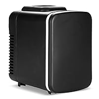 Simple Deluxe Mini Fridge, 4L/6 Can Portable Cooler & Warmer Freon-Free Small Refrigerator Provide Compact Storage for Skincare, Beverage, Food, Cosmetics, Black