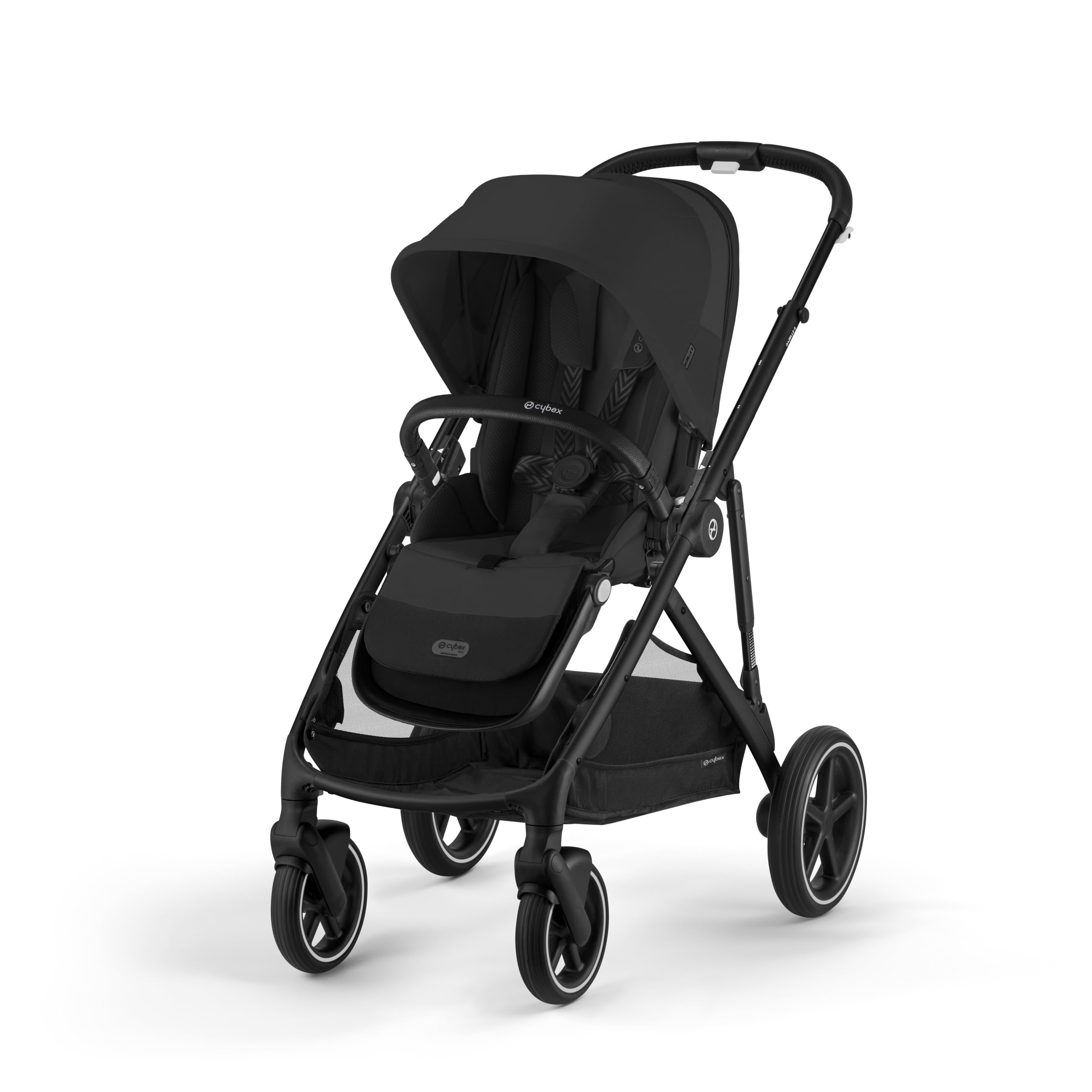 Cybex Gazelle S All-in-One Toddler and Baby Stroller with Over 20 Modular Configurations, Ergonomic Near-Flat Recline, Shopper Basket, and Compact Fold,Moon Black, Black Frame