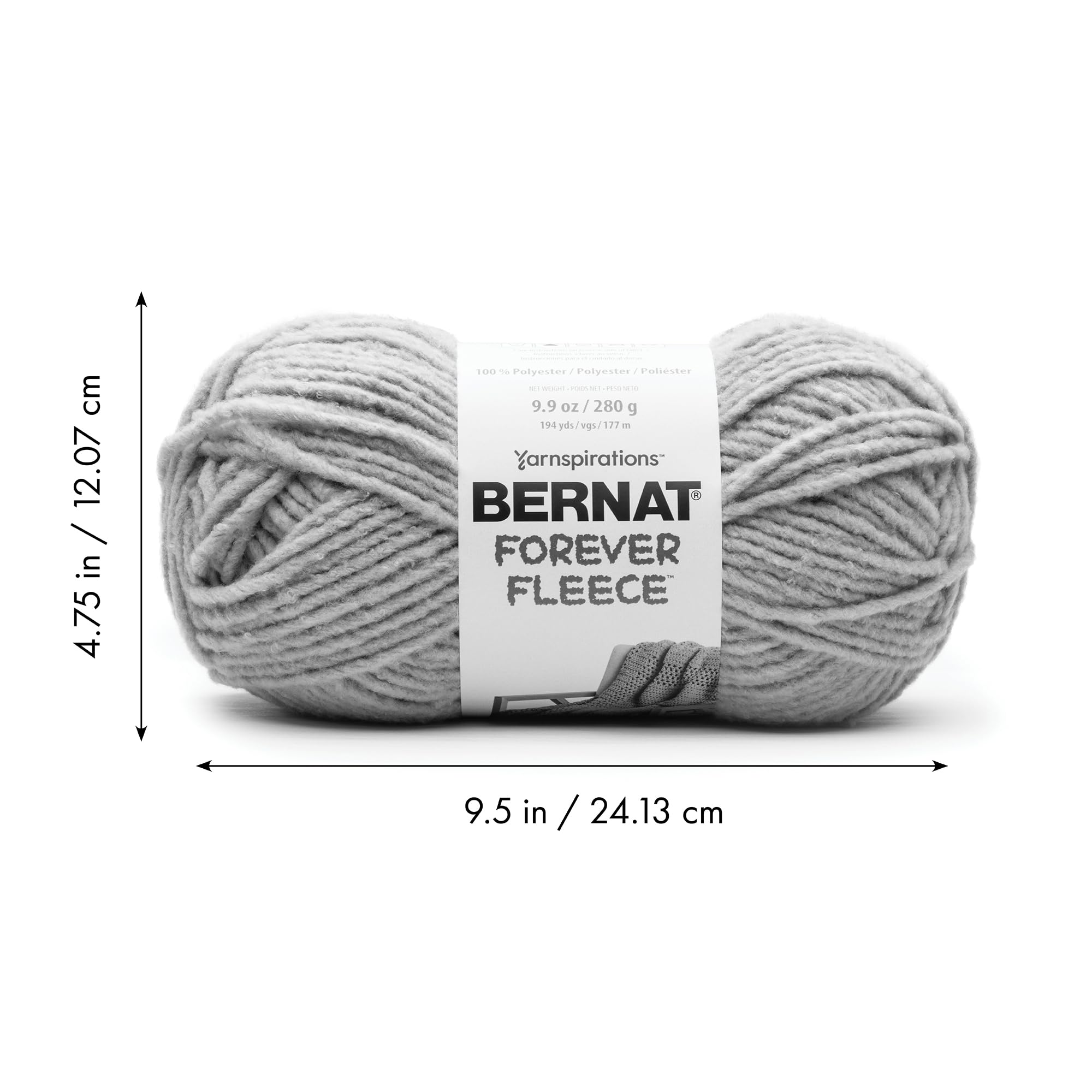 Bernat Forever Fleece Cornflower Yarn - 2 Pack of 280g/9.9oz - Polyester - 6 Super Bulky - 194 Yards - Knitting/Crochet