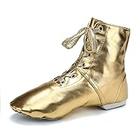 HIPPOSEUS Jazz Dance Boots with Lace up Split Sole Dance Shoes Modern Dance Practice Shoe for Women and Men