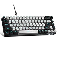 MageGee Portable 60% Mechanical Gaming Keyboard, MK-Box LED Backlit Compact 68 Keys Mini Wired Office Keyboard with Blue Switch for Windows Laptop PC Mac - Grey/Black