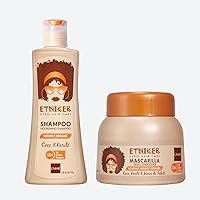 ETNIKER Nourishing Shampoo & Deep Conditioning Mask Set | Afro-textured, Curly & Wavy hair | Cleanse, Detangle, Soften & Moisturize | Coconut, Shea Butter & Monoi Tahiti | Free from Sulfates, Salt, Si