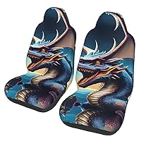 Roaring Dragon Car seat Covers Front seat Protectors Washable and Breathable Cloth car Seats Suitable for Most Cars