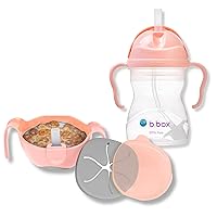 b.box Sippy Cup + 3-in-1 Bowl Combo Pack (Tutti Frutti): Includes Weighted Straw Sippy Cup and Bowl with Straw, Snack Insert & Lid. Ages 6 Months to Toddler
