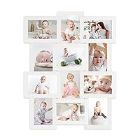 Collage Picture Frames - 12 Opening Photos Display Picture Frame Collage for Wall Hanging Photo Collage Frame for Friends Family Gifts Home Living Room Wall Decor