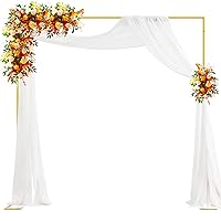 Backdrop Stand Heavy Duty 10x10 FT Pipe and Drape Backdrop Kit Gold Portable Adjustable Square Metal Arch Stand Frame for Parties Wedding Photo Booth Background Decoration