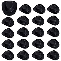 50 Pieces Mini Western Cowboy Cowgirl Hat Plastic Miniature Western Hat Doll Hat Mini Western Hats for Crafts Doll Dress Up